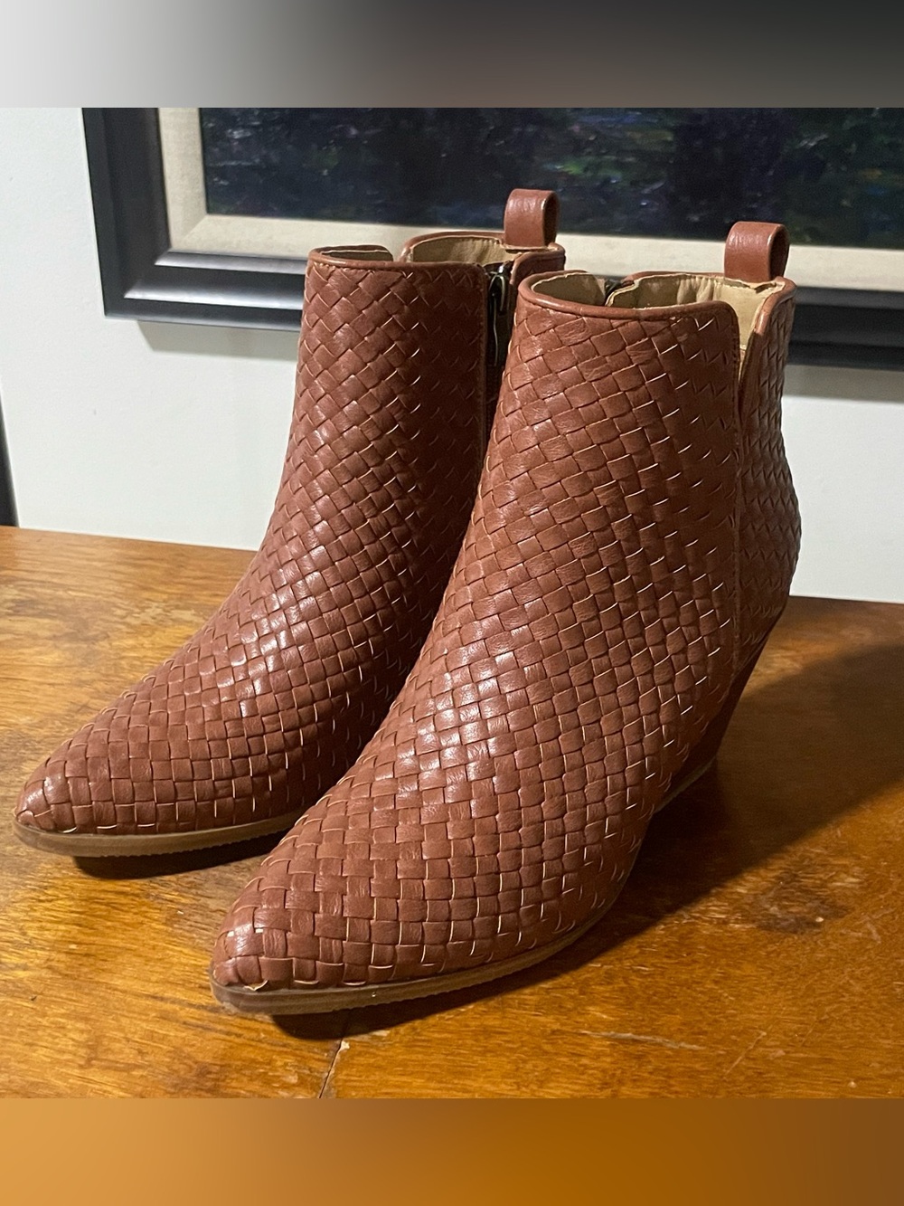 Corkys Woven Pointed Ankle Booties - Chestnut Brown